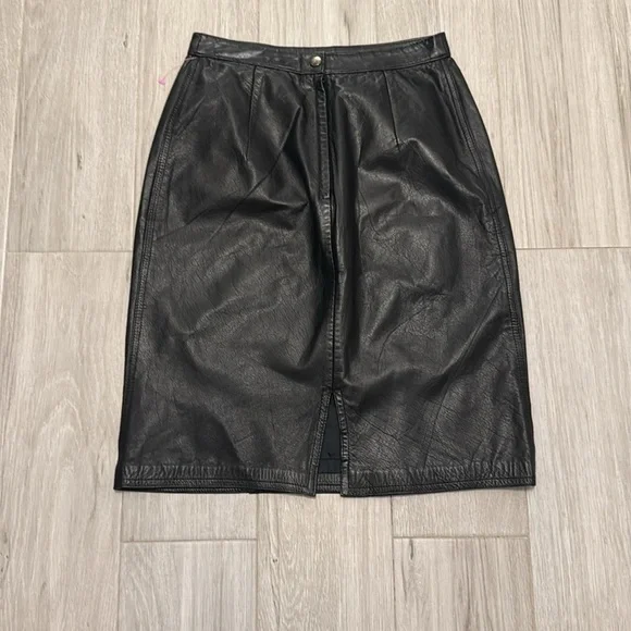 Genuine Leather Pencil Skirt - Picture 3 of 5
